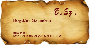 Bogdán Szimóna névjegykártya