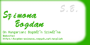 szimona bogdan business card